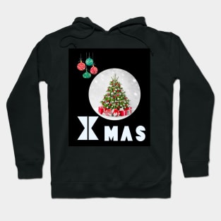 A heartwarming sight: Santa donkey! Its gentle look and playful eyes radiate innocence and joy, while the tree and gifts enhance festivity. Hoodie